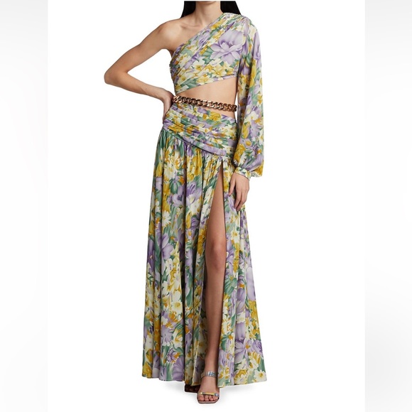COPY - Bronx and Banco Sienna Floral One-Shoulder Gown - Picture 2 of 5